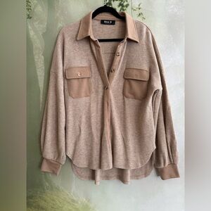 Blue B 
Waffle button up